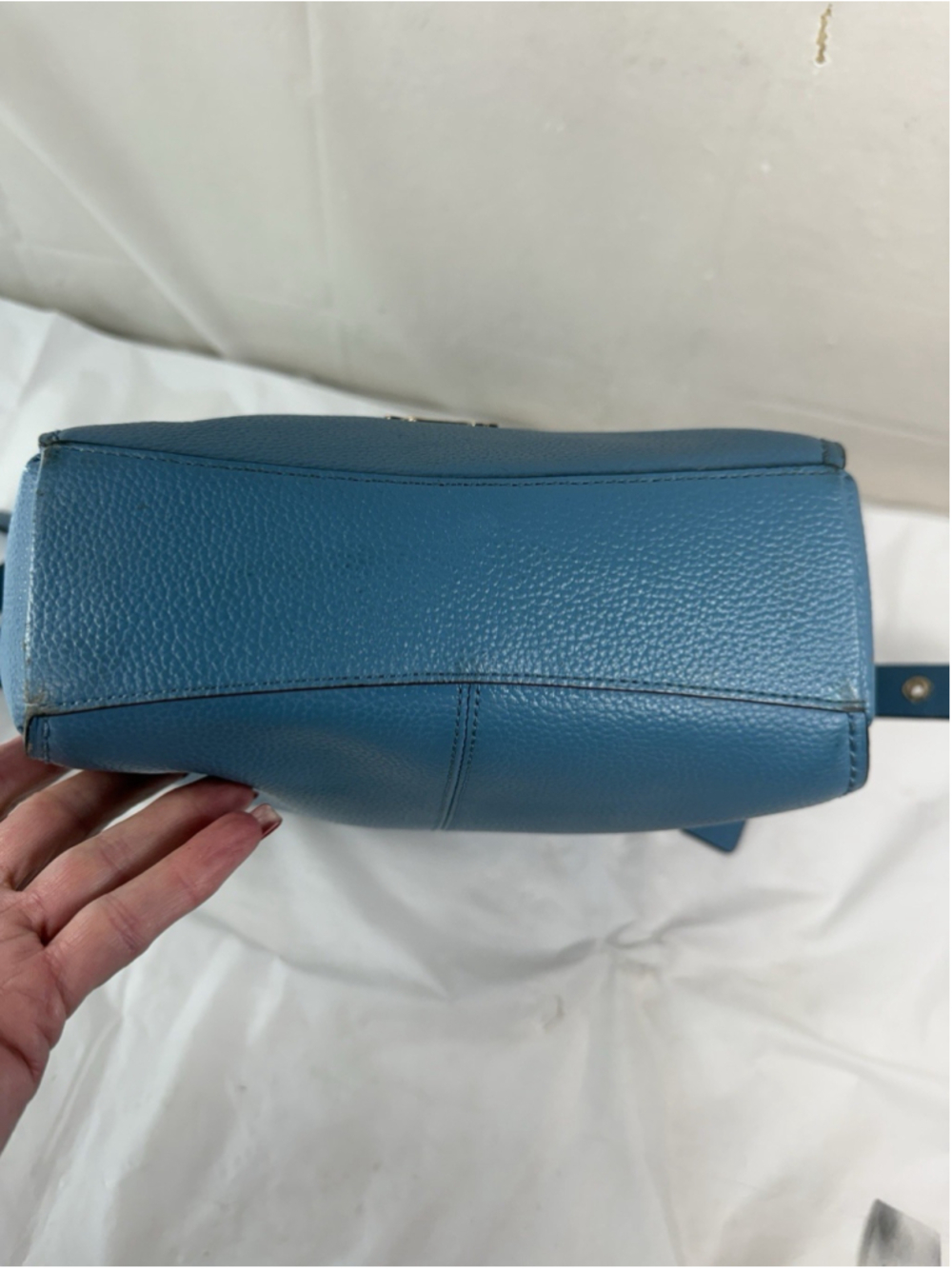 COACH 21377 DUFFLETTE blue MULTI LEATHER CROSSBODY BAG - Picture 8 of 15